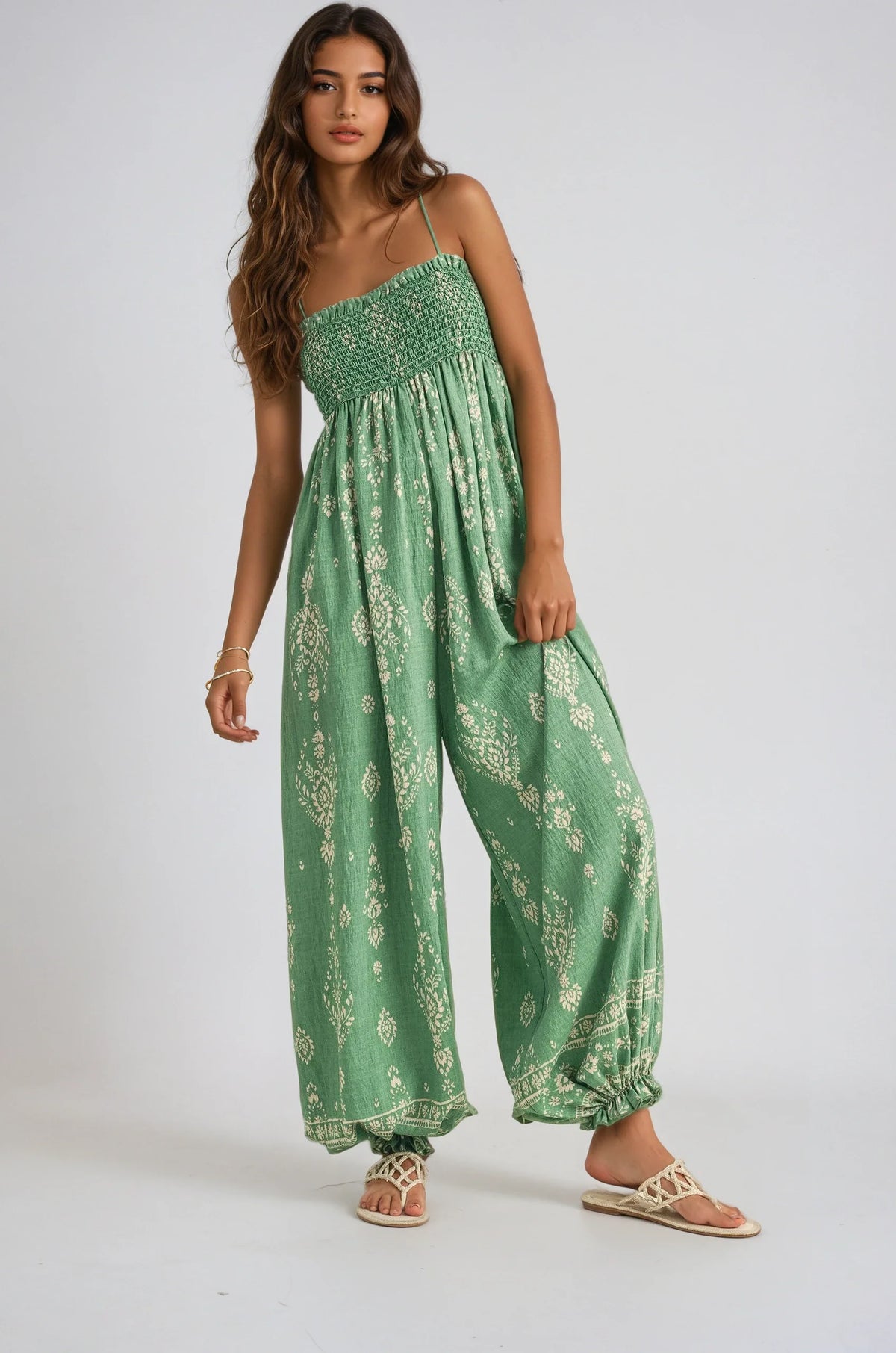 Fitkitty Culture Wildflower Dreams Balloon Jumpsuit, women's casual clothing with a vibrant floral pattern and relaxed fit.