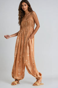 Wildflower Dreams Balloon Jumpsuit by Fitkitty Culture, a stylish women's clothing piece with floral print and relaxed fit.