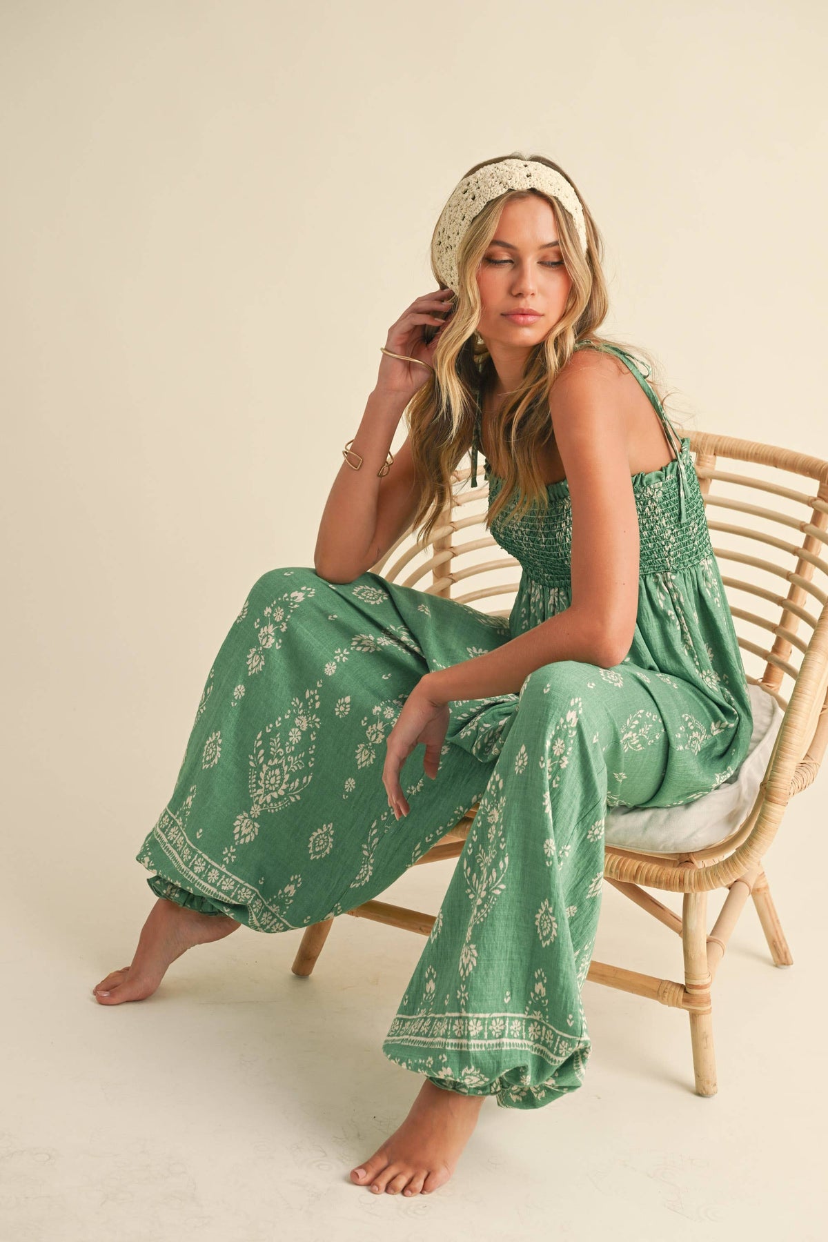 Wildflower Dreams Balloon Jumpsuit by Fitkitty Culture, women's casual clothing with a loose fit and floral print, perfect for comfortable style.