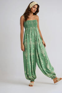 Wildflower Dreams Balloon Jumpsuit by Fitkitty Culture, stylish women's clothing with a colorful floral pattern and relaxed fit.