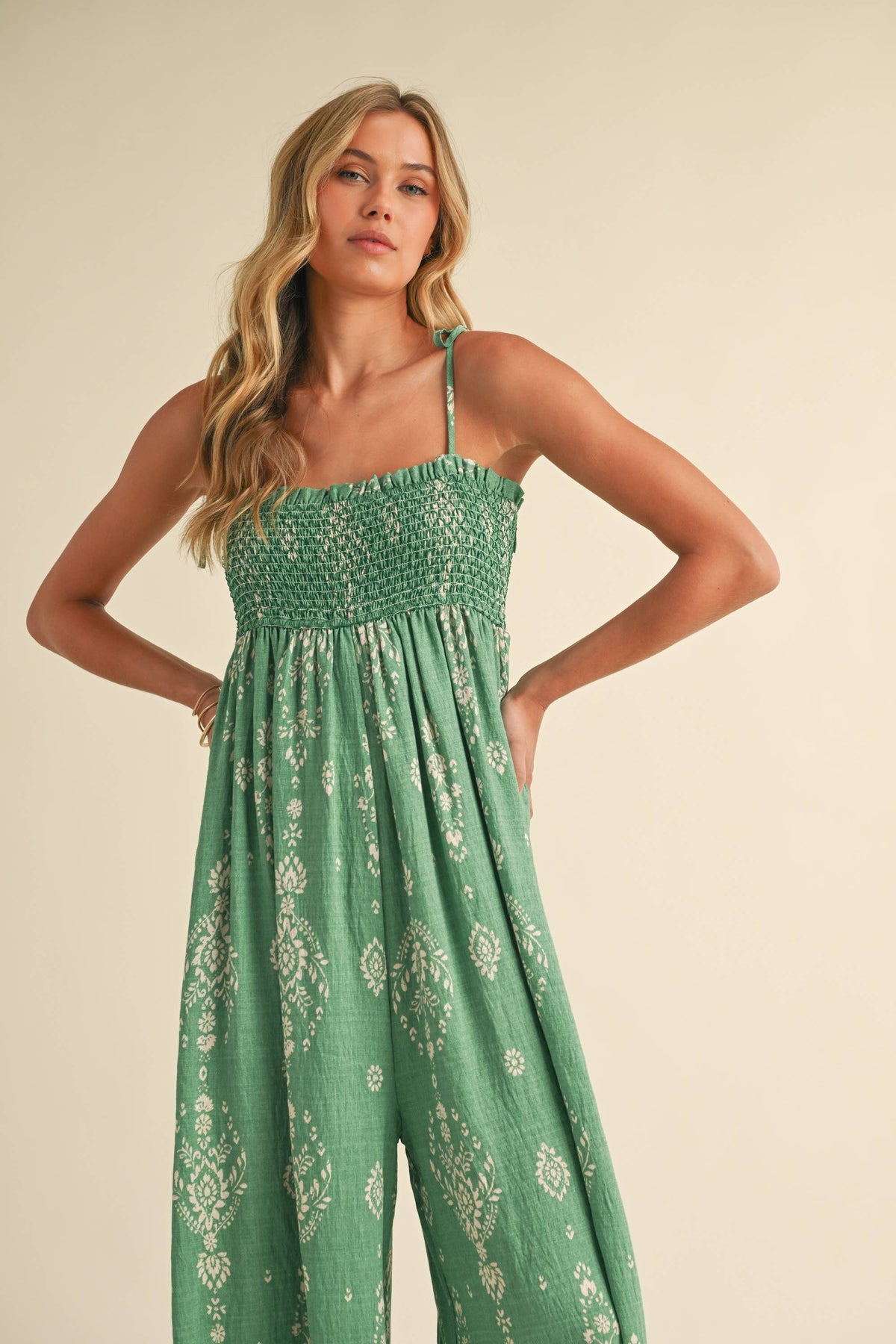 Wildflower Dreams Balloon Jumpsuit by Fitkitty Culture, women's casual clothing with a floral pattern and relaxed fit.