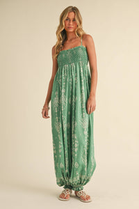 Wildflower Dreams Balloon Jumpsuit from Fitkitty Culture, women's casual clothing with a relaxed fit and floral print design.