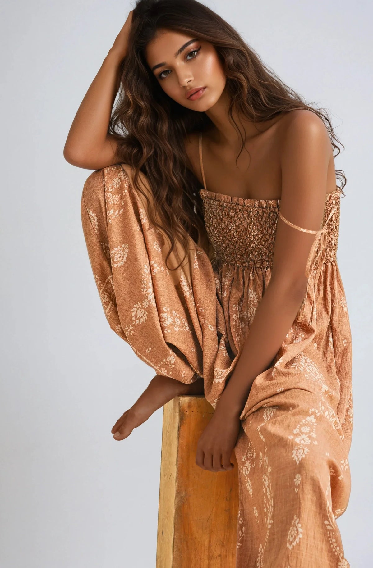 Wildflower Dreams balloon jumpsuit by Fitkitty Culture, stylish women's clothing with a colorful floral print and relaxed fit.