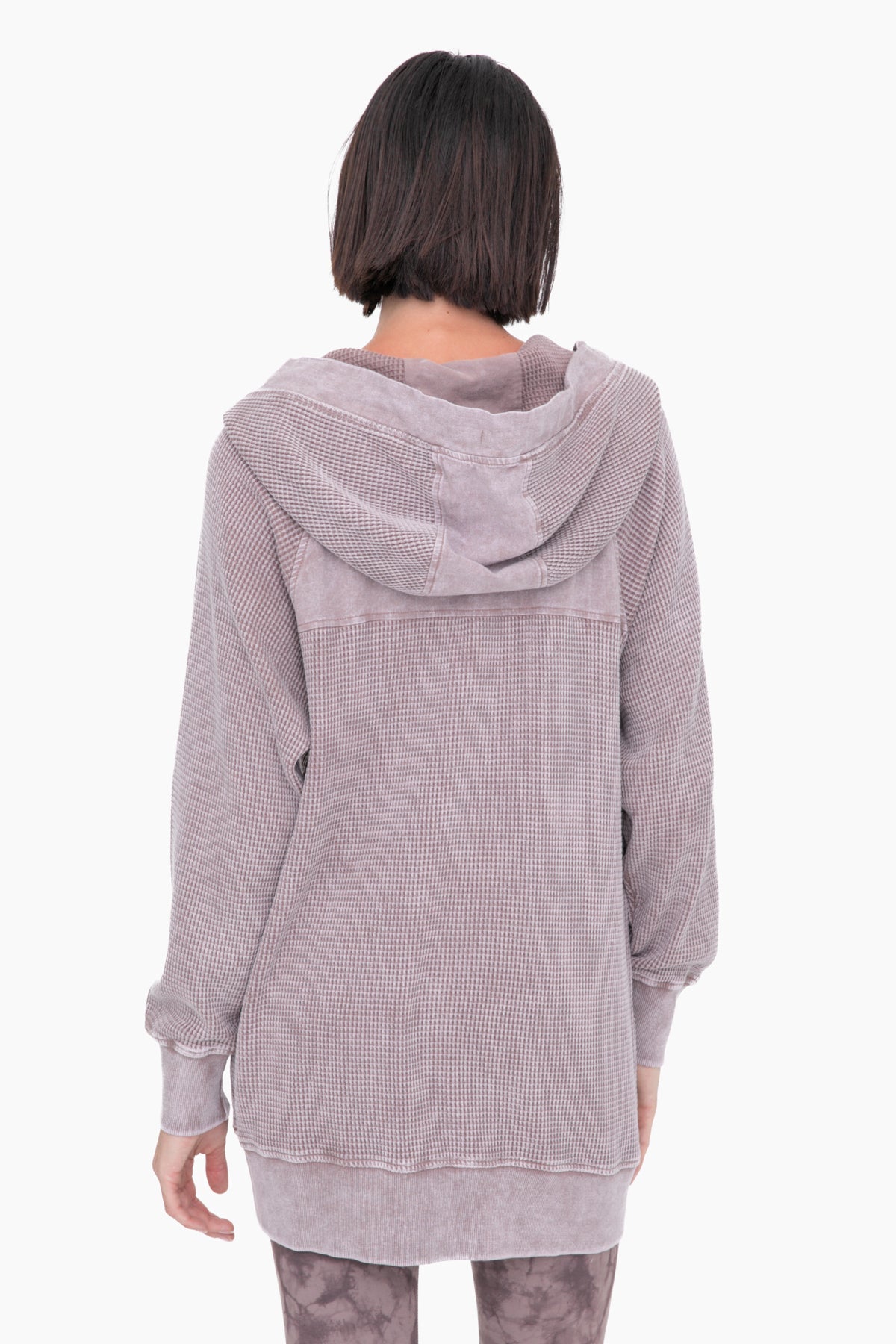 Light gray oversized waffle knit zip-up hoodie from Fitkitty Culture Athleisure Wear, designed for women’s casual and yoga wear.