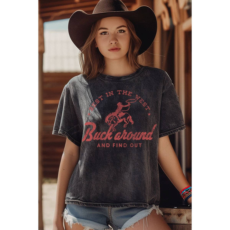 Women's Best in the West Mineral Graphic Tee by Fitkitty Culture featuring a western-themed graphic on soft, comfortable clothing.