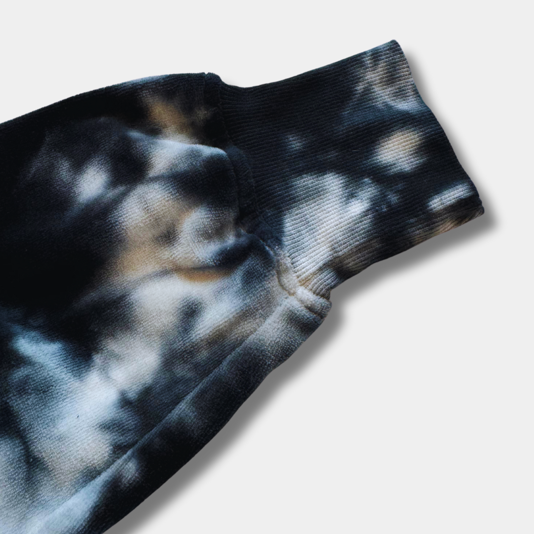 Midnight velvet tie-dye crop pullover from Fitkitty Culture Athleisure Wear, stylish women's yoga and casual clothing piece