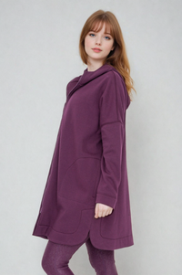 Burgundy Cozy Comfort zip-up hoodie jacket for women from Fitkitty Culture Athleisure Wear, casual and comfortable clothing.