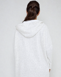 Gray Cozy Comfort zip-up hoodie jacket from Fitkitty Culture, women’s athleisure and yoga clothing, casual and comfortable fit.