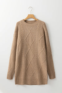 Cable knit sweater dress from Fitkitty Culture, featuring a cozy, stylish design perfect for casual wear and layering.