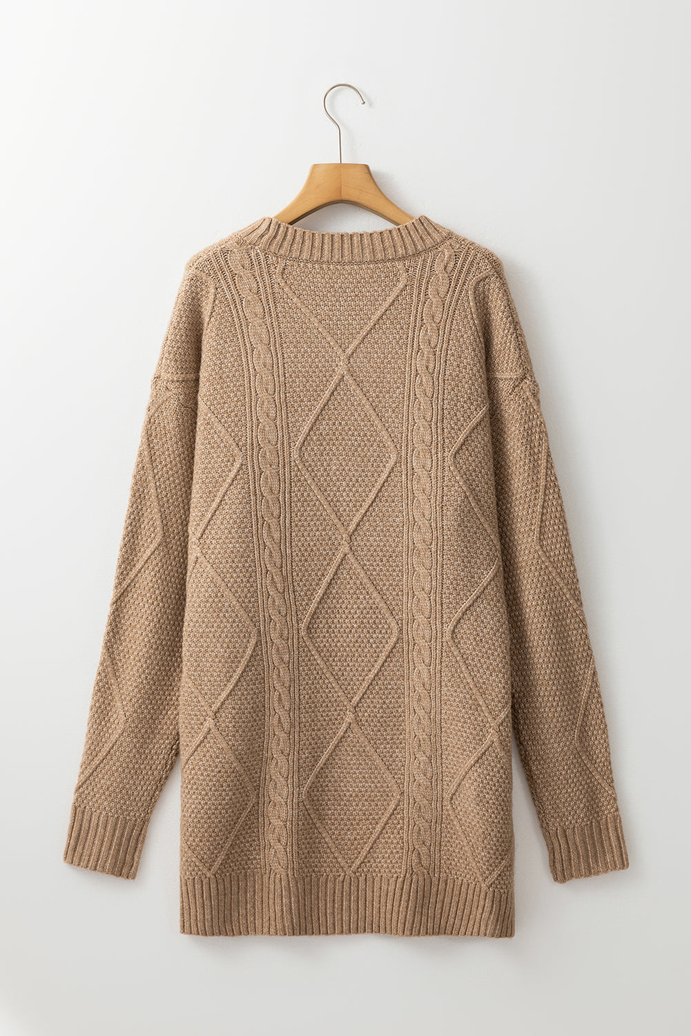 Cable knit sweater dress by Fitkitty Culture, featuring a cozy knit design and a relaxed fit, perfect for casual wear.