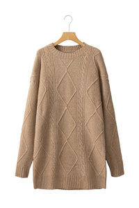 Cable knit sweater dress from Fitkitty Culture featuring a cozy, textured design perfect for casual and athleisure wear.