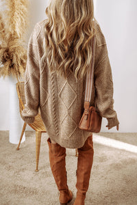Cable knit sweater dress by Fitkitty Culture, featuring a cozy, textured design perfect for casual or athleisure wear.