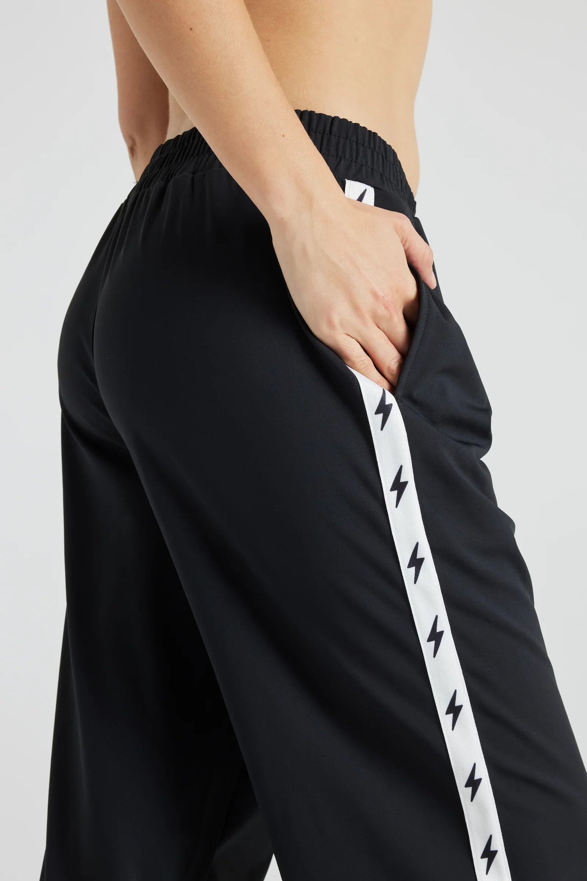 Fitkitty Culture Athleisure women's Bolt Track Pant in XS, soft fabric, relaxed fit, perfect for yoga or casual wear.
