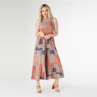 Serenity patchwork jumpsuit with floral print and side pockets, women’s athleisure wear by Fitkitty Culture.