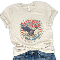 Since 1776 Eagle Freedom Tour T-shirt by Fitkitty Culture, featuring a patriotic eagle design on a casual cotton shirt.