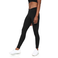 Black SmoothFit™ Crossover Leggings by Fitkitty Culture, women's athleisure wear with comfortable, stylish crossover design.