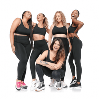 Black Fitkitty Culture BodyLove high-rise leggings, women's workout leggings from athleisure and yoga wear collection.