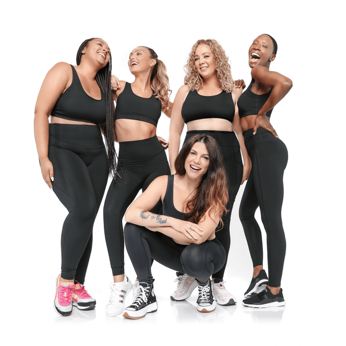 Black Fitkitty Culture BodyLove high-rise leggings, women's workout leggings from athleisure and yoga wear collection.