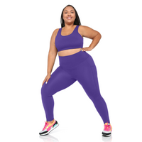 Black Fitkitty Culture BodyLove high-rise leggings, women's workout and yoga leggings, close-up of stretchy athletic leggings.