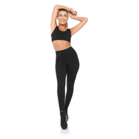 Black BodyLove high-rise leggings by Fitkitty Culture, women's workout leggings with a comfortable, supportive fit for fitness and yoga.