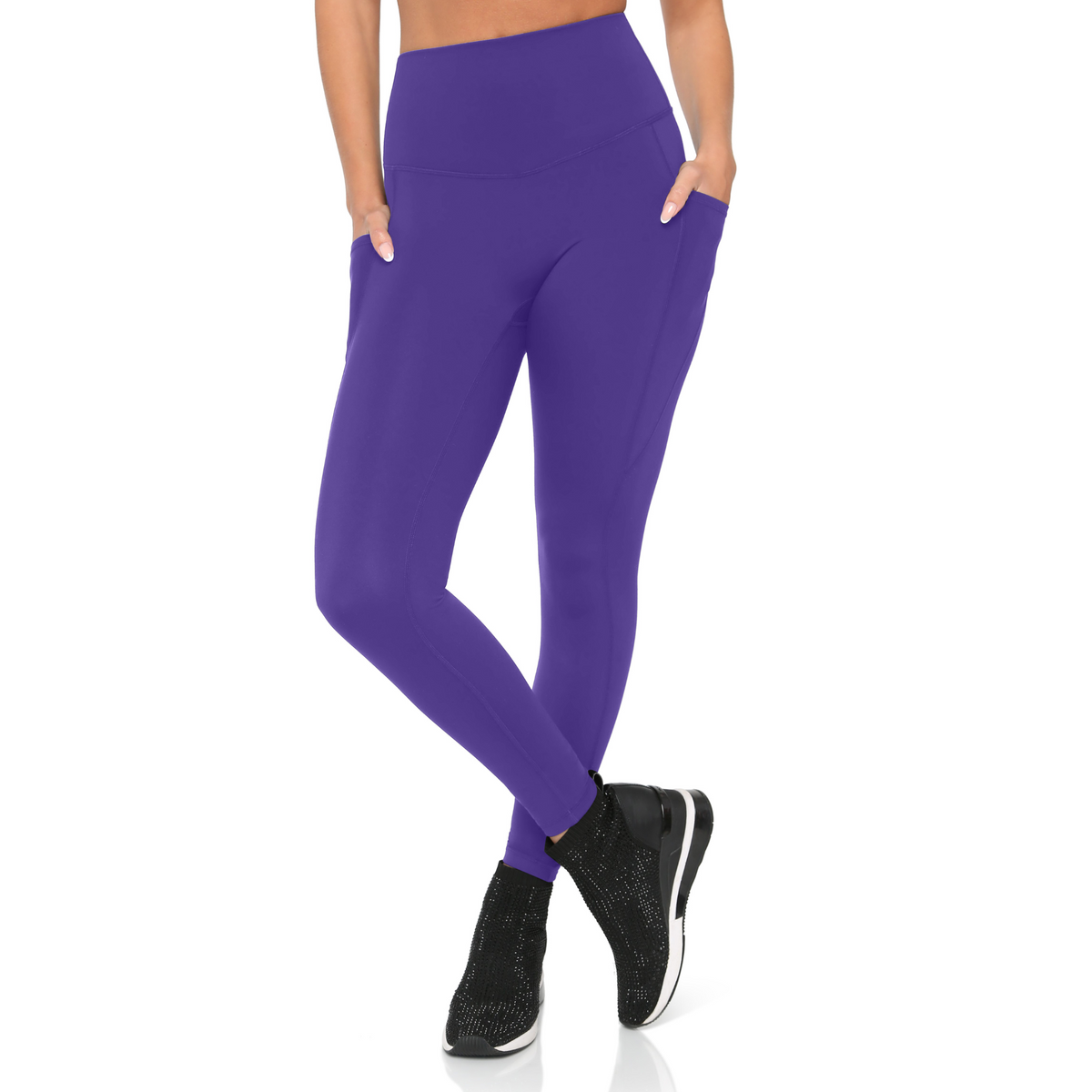 Black Fitkitty Culture BodyLove high-rise leggings, women's workout and yoga leggings with a comfortable fit.