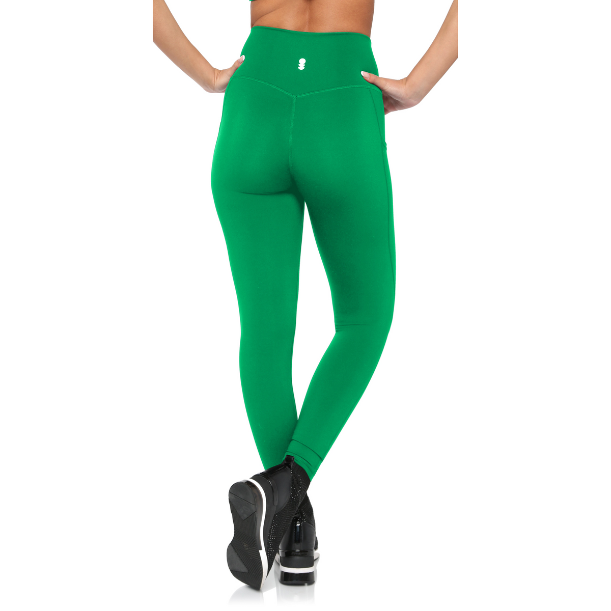 Black BodyLove high-rise leggings by Fitkitty Culture, designed for workout and yoga, made from stretchy, comfortable athleisure fabric.