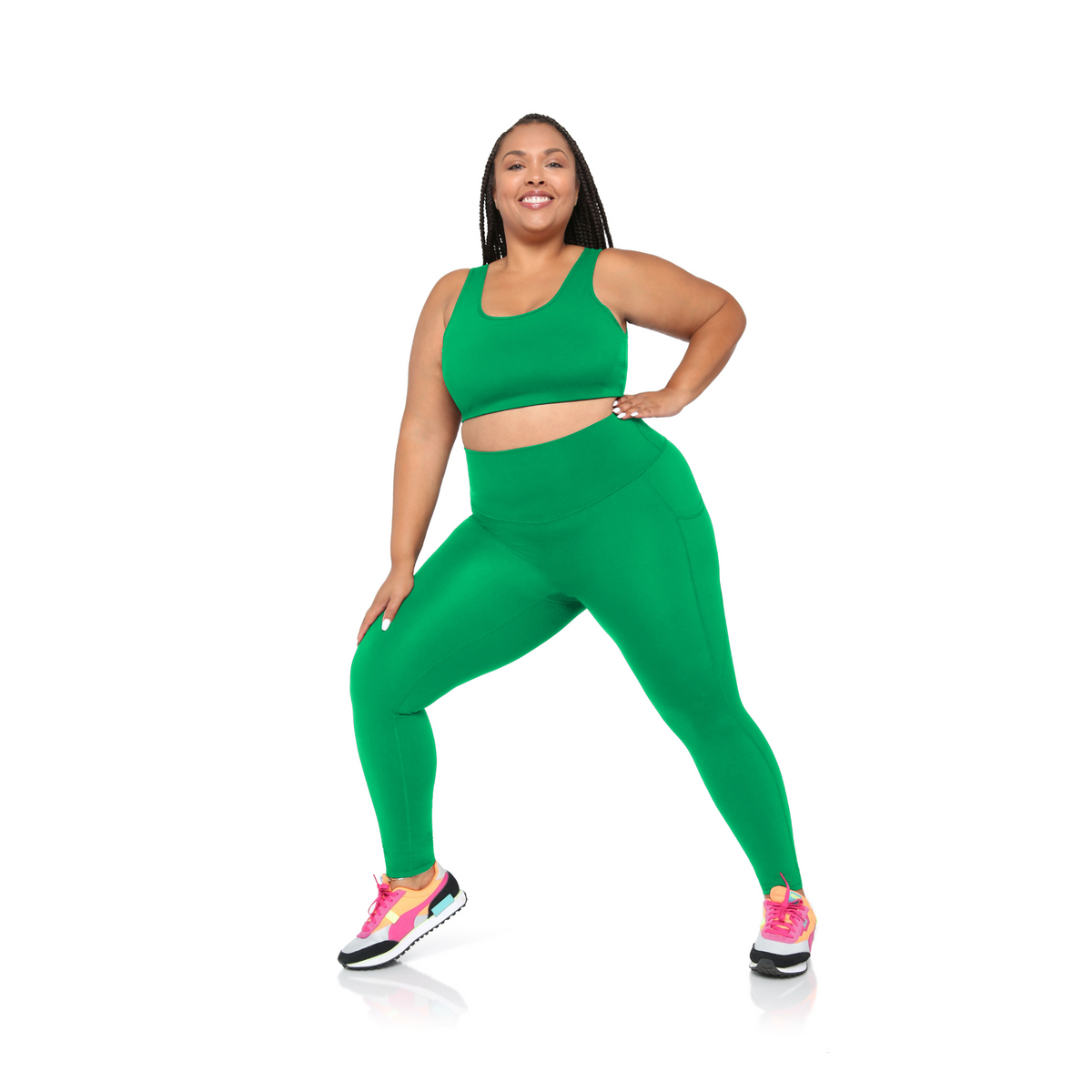 Black Fitkitty Culture BodyLove high-rise leggings for women, ideal for workout and yoga, made from stretchy athleisure fabric.