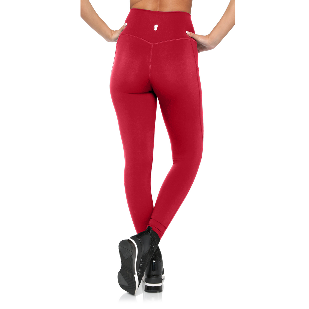 Black BodyLove high-rise leggings by Fitkitty Culture, comfortable workout leggings designed for women’s activewear and yoga.