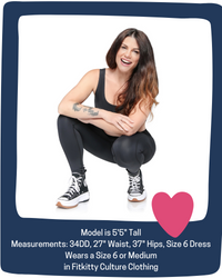 Black Fitkitty Culture BodyLove high-rise leggings, women's workout leggings designed for comfort and style during exercise.