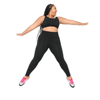 Black Fitkitty Culture Athleisure BodyLove High Support Sports Bra for women, designed for active yoga and workout sessions.