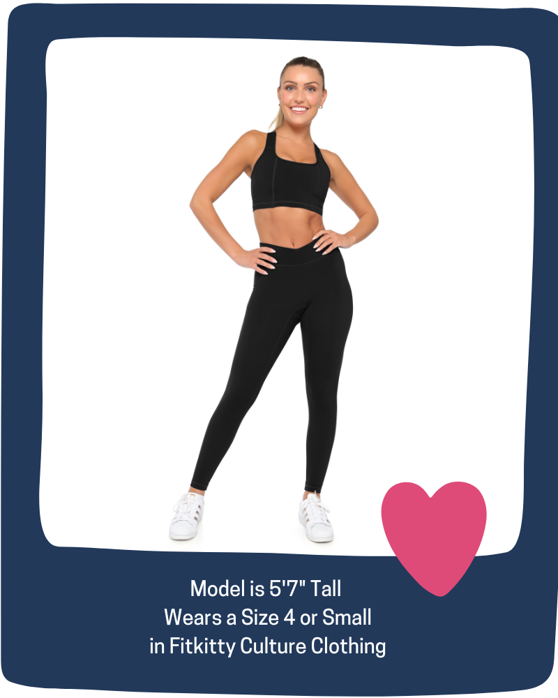 Black Fitkitty Culture BodyLove High Support Sports Bra for women, featuring a supportive fit ideal for active wear and yoga.
