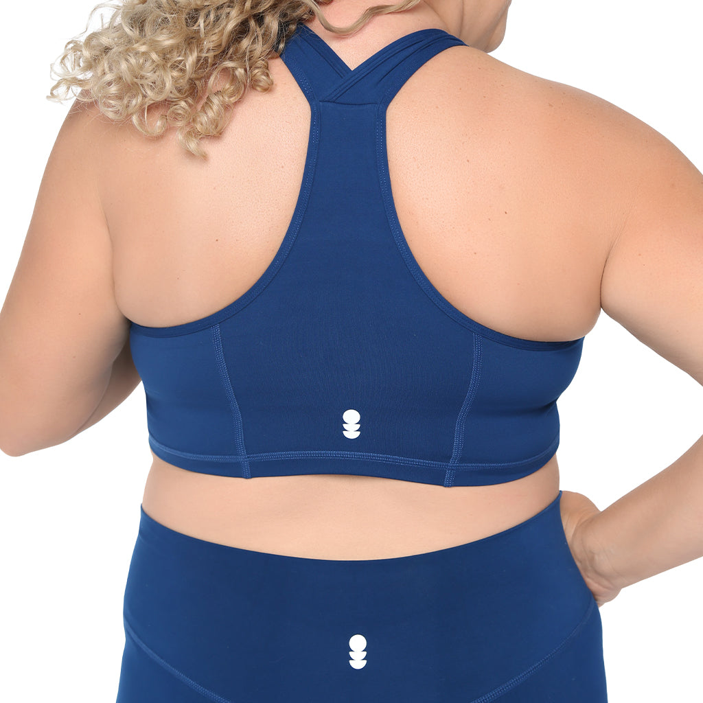 Black SmoothFit™ full coverage sports bra by Fitkitty Culture, designed for comfort and support during workouts.