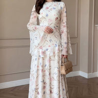 Floral Chiffon Maxi Dress(MS432)