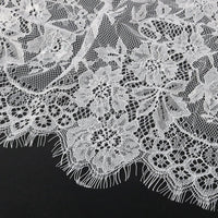 Floral Lace Hijab with Eyelash Fringe Edge(MH237)