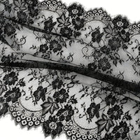 Floral Lace Hijab with Eyelash Fringe Edge(MH237)