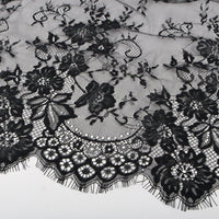 Floral Lace Hijab with Eyelash Fringe Edge(MH237)