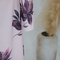 Floral Print Maxi Dress with Cape Sleeves(MS440)