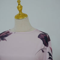 Floral Print Maxi Dress with Cape Sleeves(MS440)