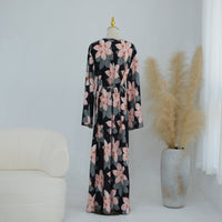 Floral Print Washed Crinkle Maxi Dress(MS437)