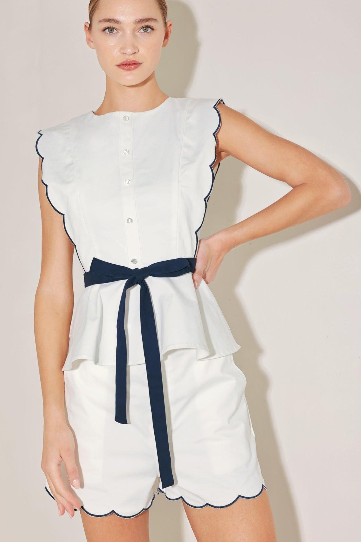 White Flying Tomato Resort Ready woven shorts for women, casual summer shorts with a comfortable fit.