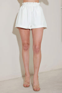 Flying Tomato Summer Icon Mode woven shorts in white with a relaxed fit and stylish design.