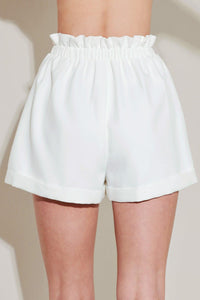 Flying Tomato Summer Icon Mode woven shorts in white, featuring a casual design with a comfortable fit and woven fabric.