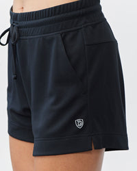 Black G5 Advance 4.5-inch knit shorts by Goal Five, featuring a comfortable fit and casual style for active wear.