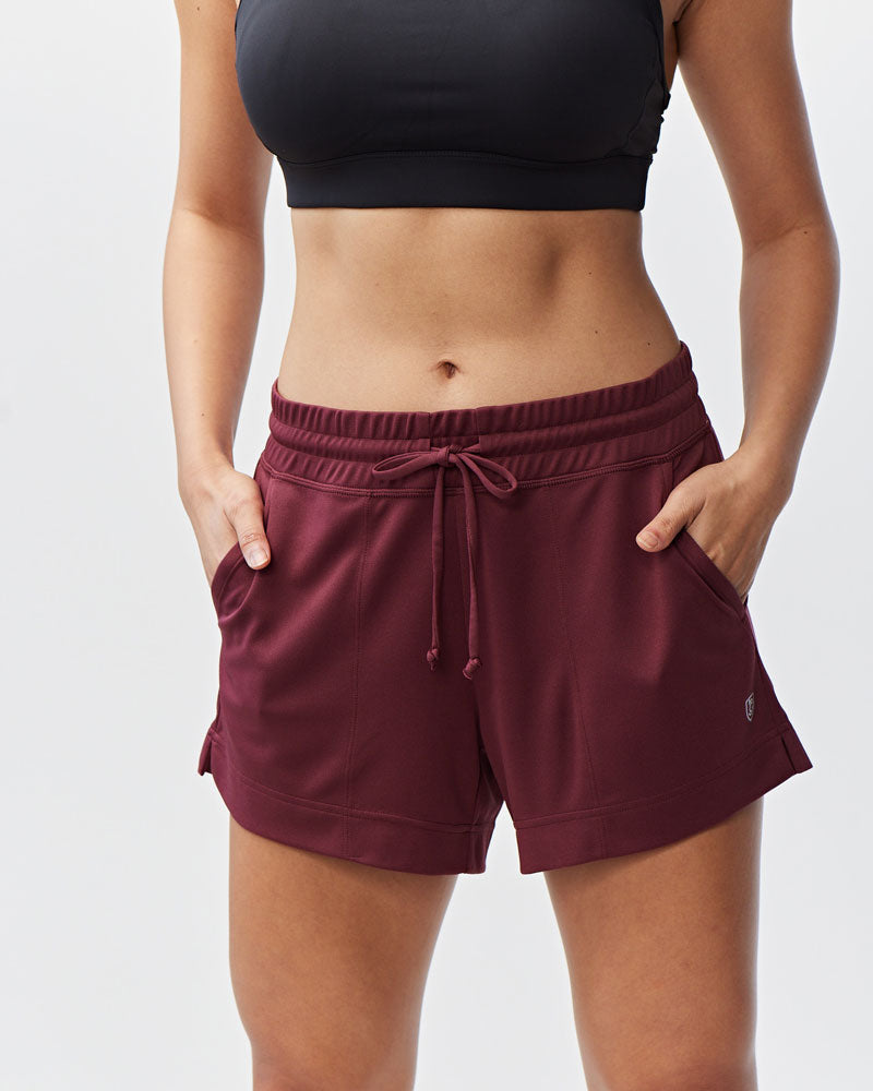 Goal Five G5 Advance 4.5-inch knit shorts in merlot color, featuring a comfortable fit and stylish design.