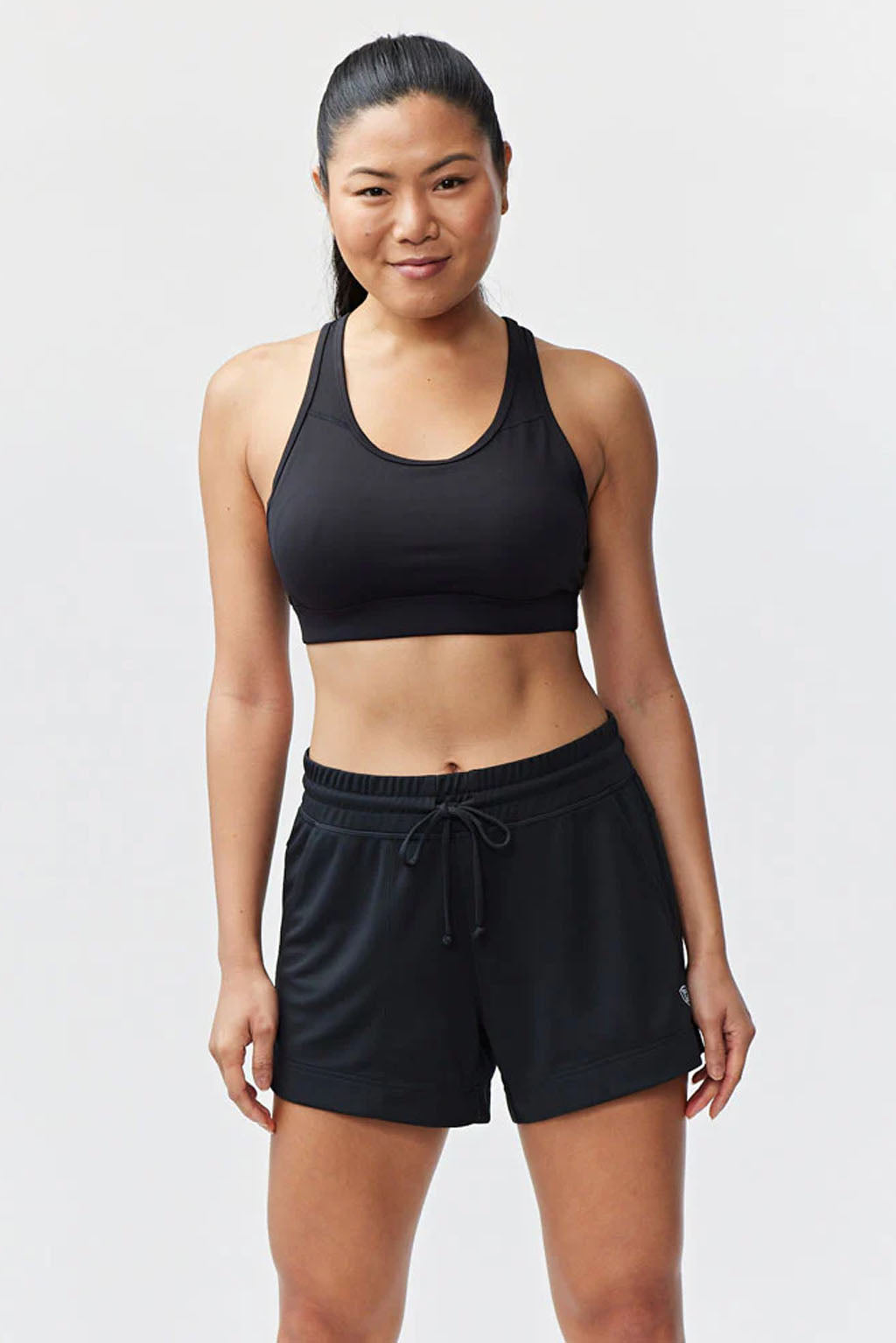 Black G5 Advance 4.5-inch knit shorts by Goal Five, featuring a comfortable stretch fabric and athletic fit.