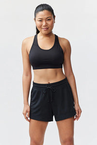 Black G5 Advance 4.5-inch knit shorts by Goal Five, featuring a comfortable stretch fabric and athletic fit.