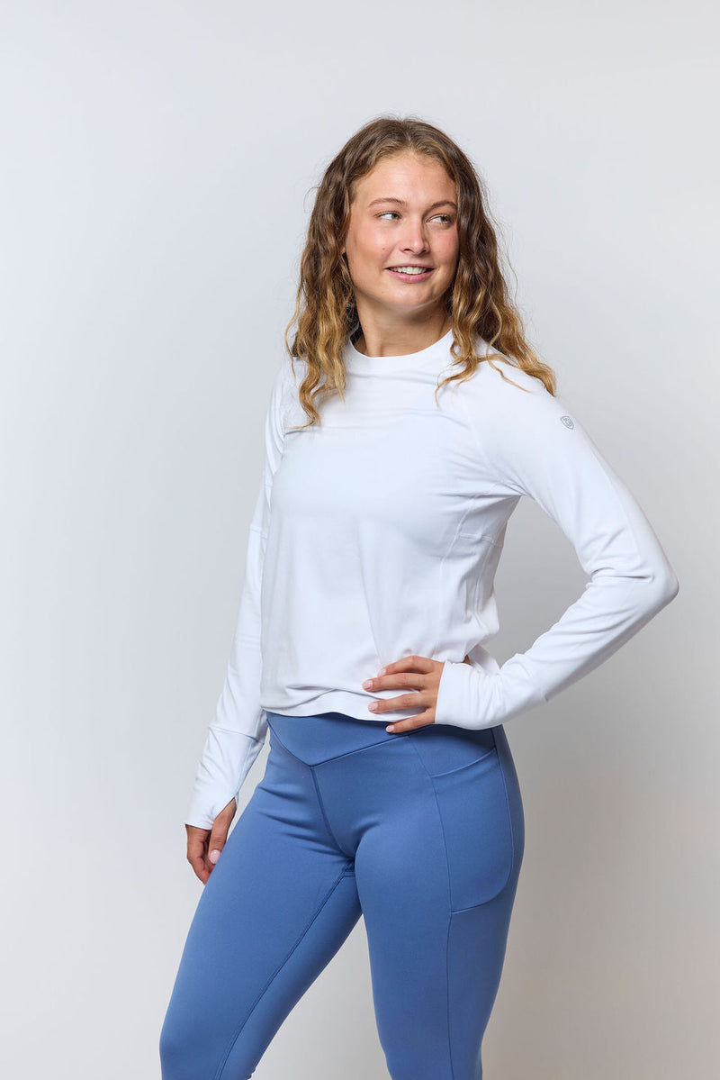 Goal Five Go Again women's full-length leggings, black athletic leggings with a high waistband and stretch fabric for active wear.