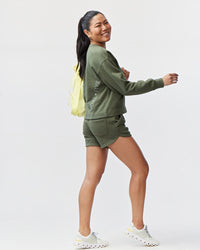 Goal Five Freasy Crew lifestyle hoodie in dark moss color, featuring a comfortable fit and casual style.
