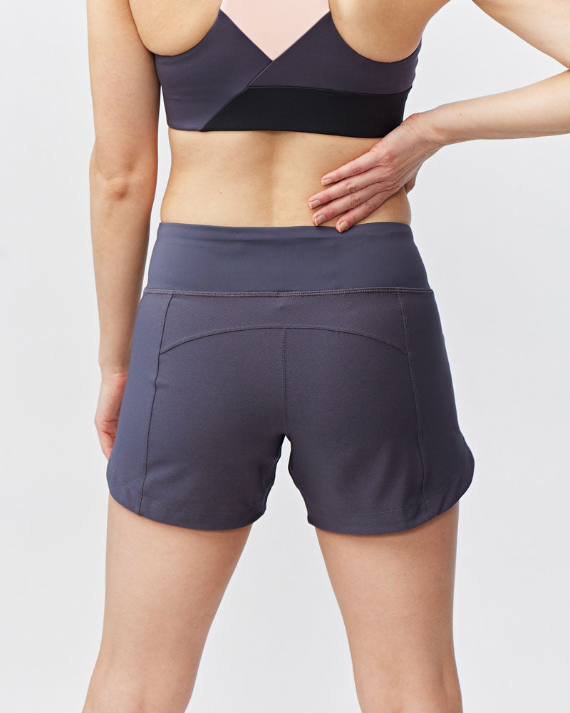 Black Excel women's workout shorts by Goal Five, designed for training with a comfortable fit and breathable fabric.