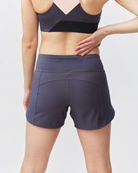 Black Excel women's workout shorts by Goal Five, designed for training with a comfortable fit and breathable fabric.
